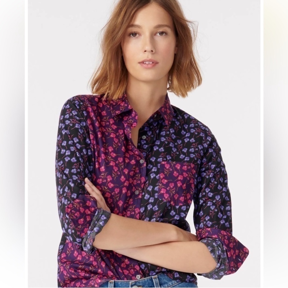 J. Crew Pink and Blue Button Down Shirt